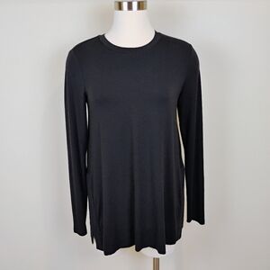 Daily Ritual Black Pullover Tee Shirt Size S Long Sleeve Stretchy Comfy Slouchy